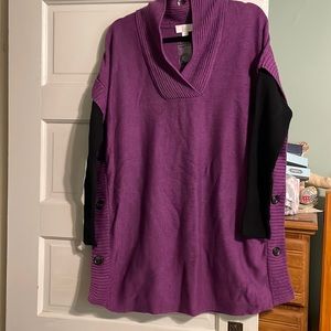 Belle by Kim Gravel purple with black sleeves L
